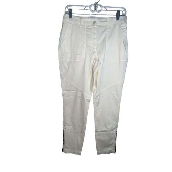 PLY THE WATERS GUIDEBOAT CO. WOMEN LIGHT YELLOW PANTS ANKLE ZIPPER MOTO SIZE 26 - Picture 1 of 12